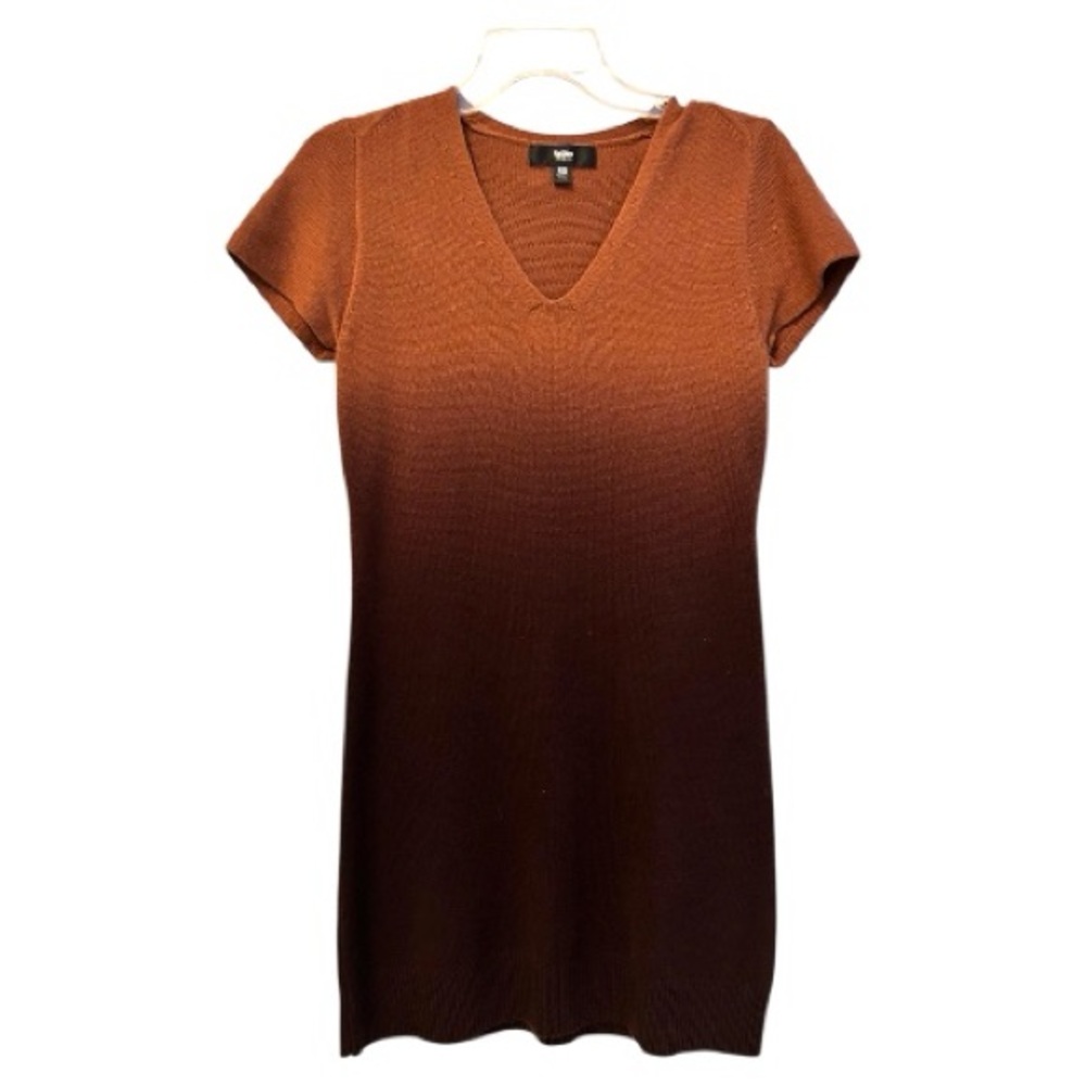 Mossimo Brown Ombre V-Neck Above Knee Dress